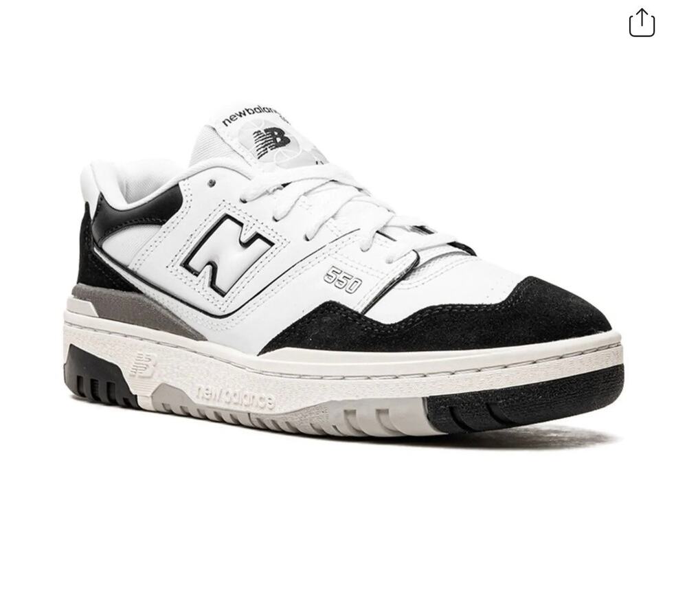 new balance 550 white black gsb550ca big kids Sz 6.5 ladies size 8.5